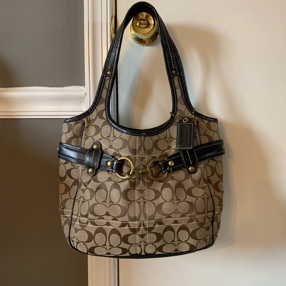 👜COACH Ergo 11278 Belted Signature Cs Leather Hobo Purse Handbag Bag